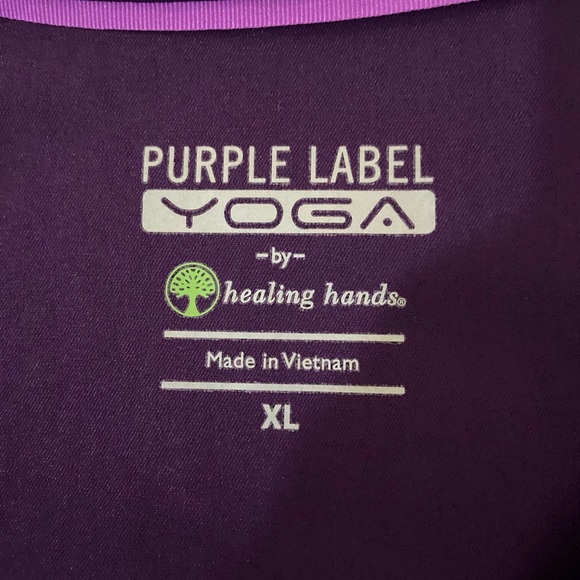 Healing Hands Purple Label Yoga XL eggplant scrub top - Picture 3 of 4